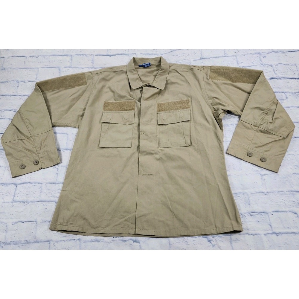 Propper BDU Coat Shirt MENS SIZE L REG Beige Ripstop Utility Uniform Tactical